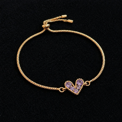 Elegant Lilac Gold Bracelet