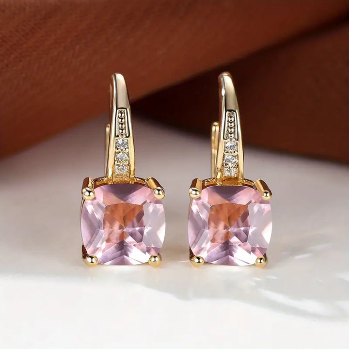 Gracious Gemstone Hoop Earrings