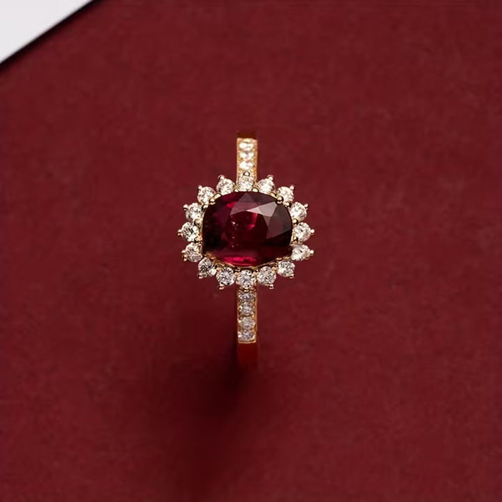 Sophisticated Red Gold Statement Ring