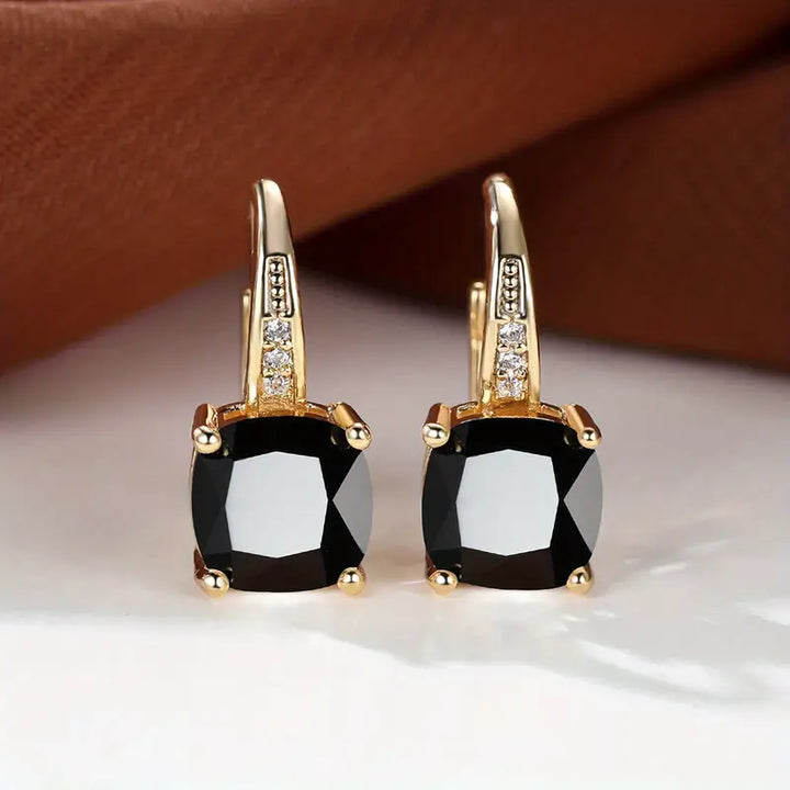 Gracious Gemstone Hoop Earrings