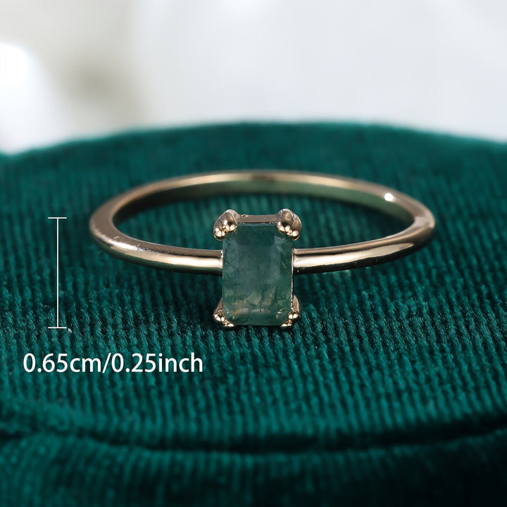 Natural Moss Emerald Ring