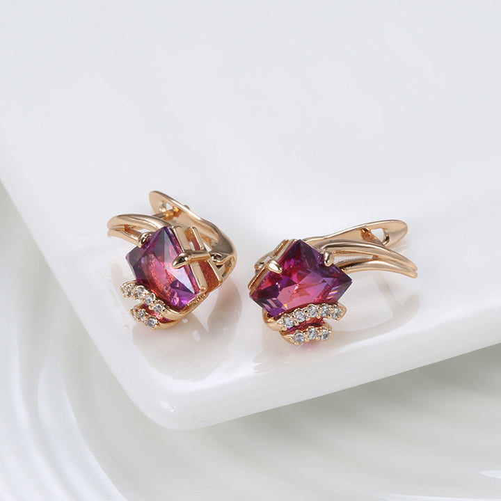Sophisticated Crimson Crystal Earrings