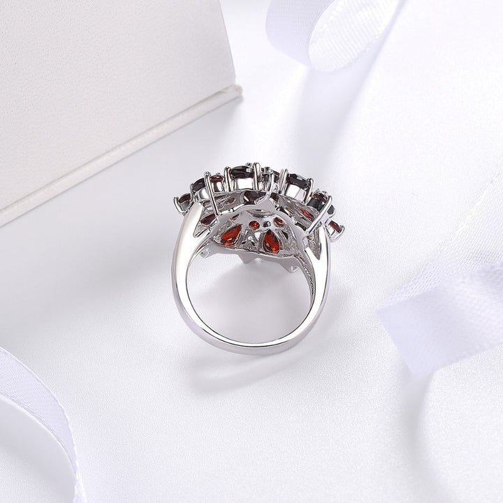 Elegant Layered Scarlet Petal Ring
