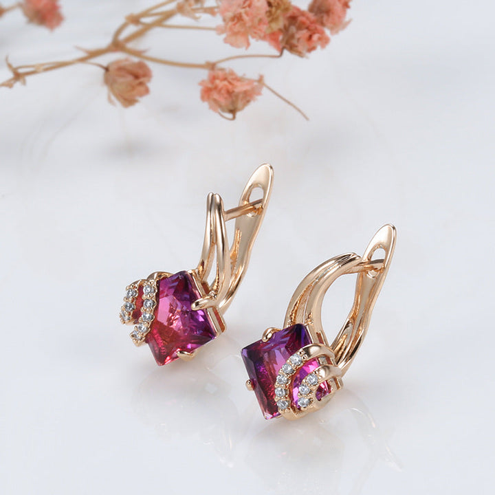 Sophisticated Crimson Crystal Earrings