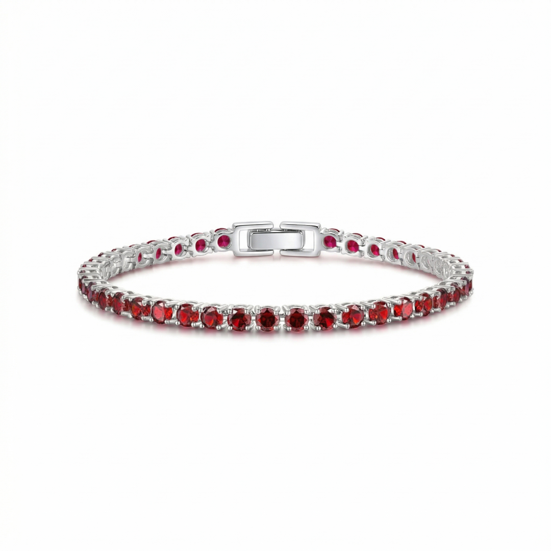 Sophisticated Ruby White Gold Bracelet