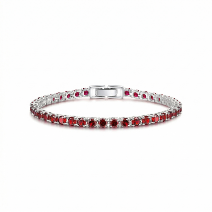 Sophisticated Ruby White Gold Bracelet