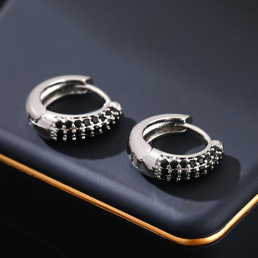 Elegant Vintage Geometric Onyx Earrings