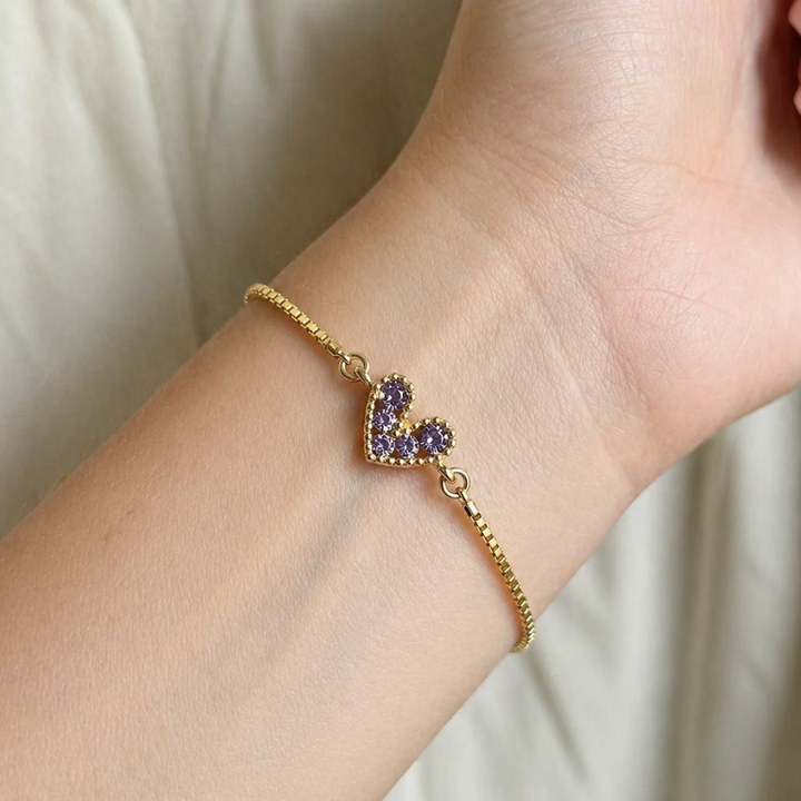 Elegant Lilac Gold Bracelet