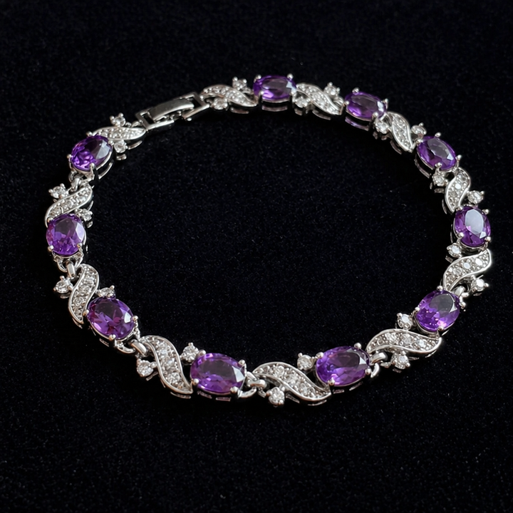 Elegant Valethyst White Gold Bracelet