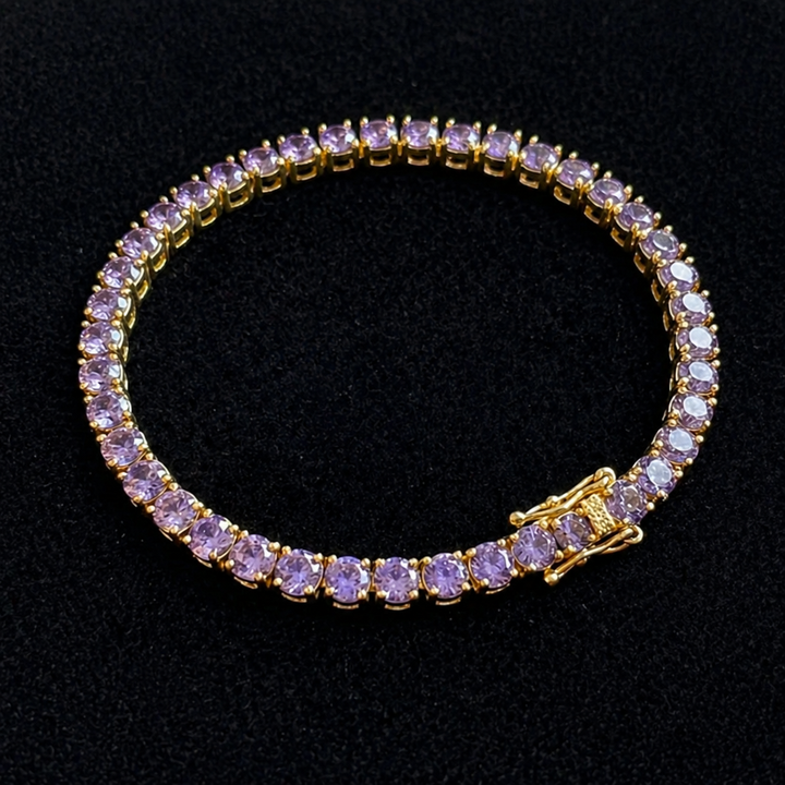 Sophisticated Amethyst Gold Bracelet