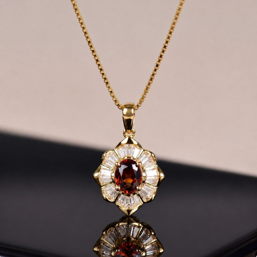 Sophisticated Crimson Gold Necklace