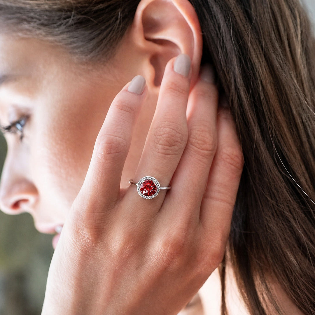 Elegant Ruby White Gold Ring