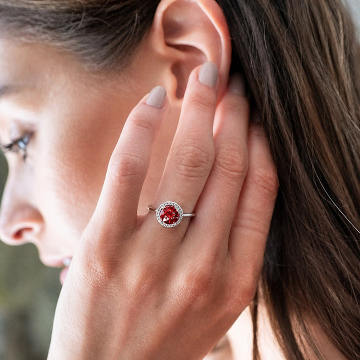 Elegant Ruby White Gold Ring